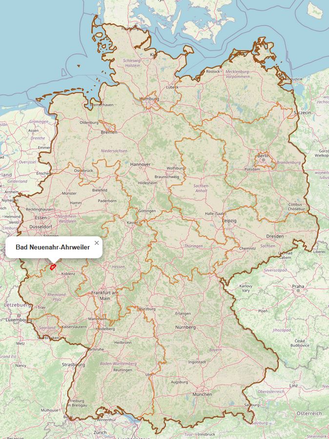 Lage von Bad Neuenahr-Ahrweiler in Deutschland