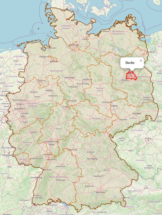 Lage von Berlin in Deutschland