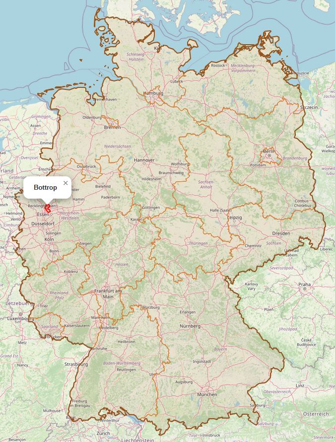 Lage von Bottrop in Deutschland
