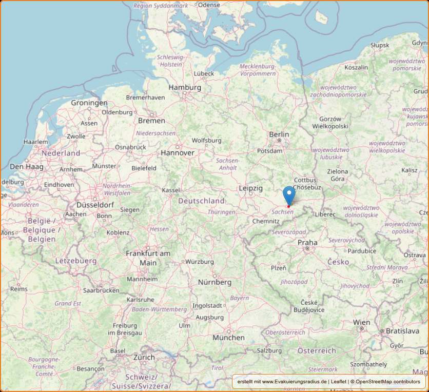 Lage von Dresden in Deutschland