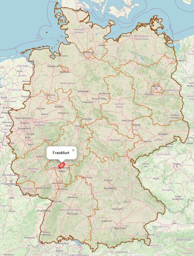 Lage von Frankfurt in Deutschland
