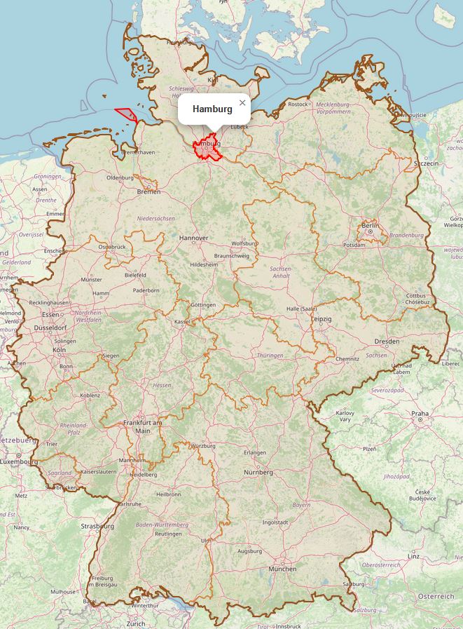 Lage von Hamburg in Deutschland