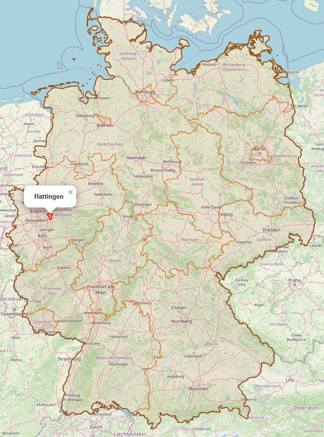 Lage von Hattingen in Deutschland
