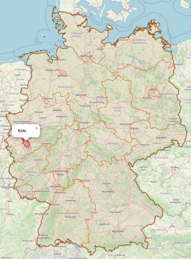 Lage von Köln in Deutschland