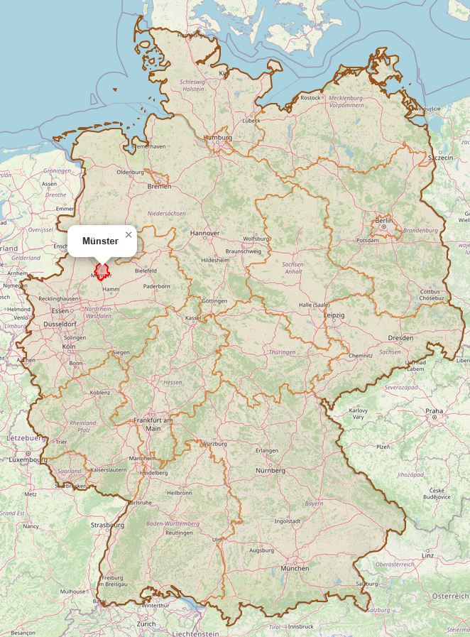 Lage von Münster in Deutschland