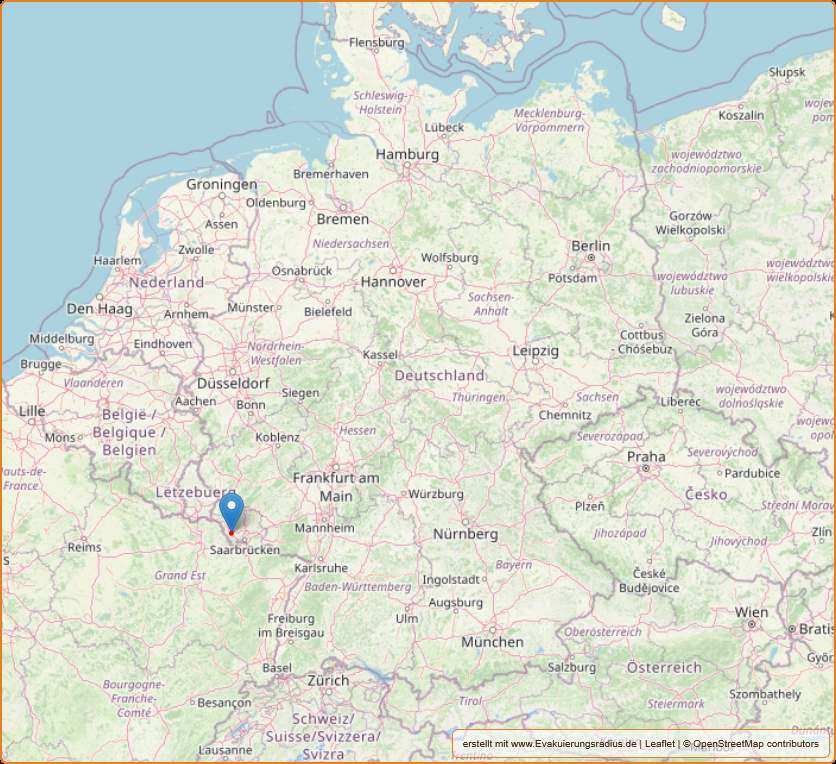 Lage von Saarlouis in Deutschland