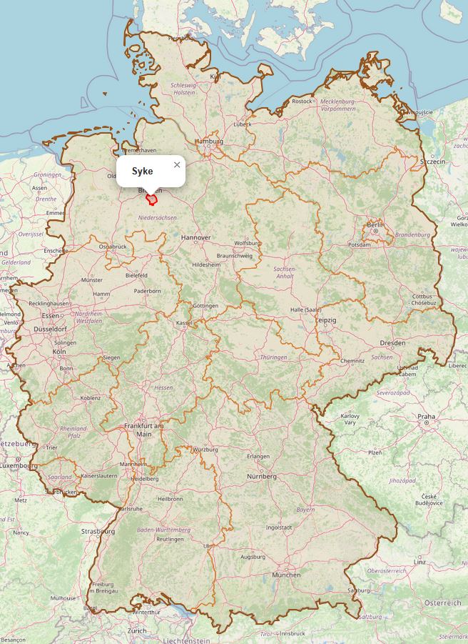 Lage von Syke in Deutschland