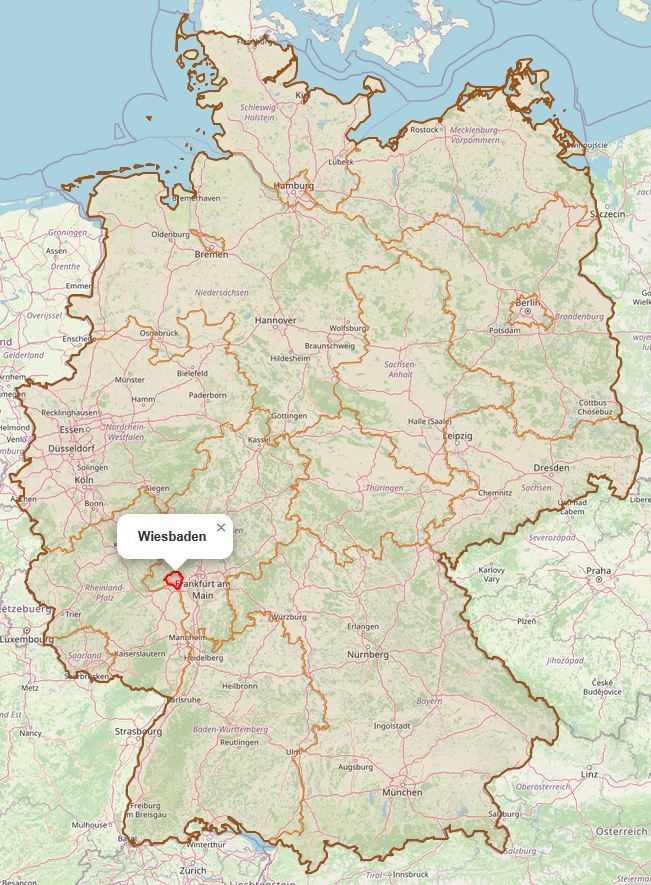 Lage von Wiesbaden in Deutschland